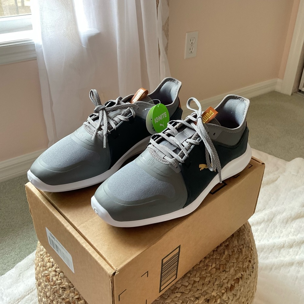 Puma Men's Gray and Black Golf Shoes - Picture 2 of 7
